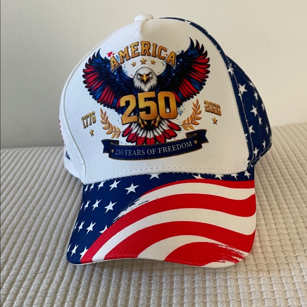 America 250 Eagle Patriotic Baseball Cap - Red, White & Blue NWOT